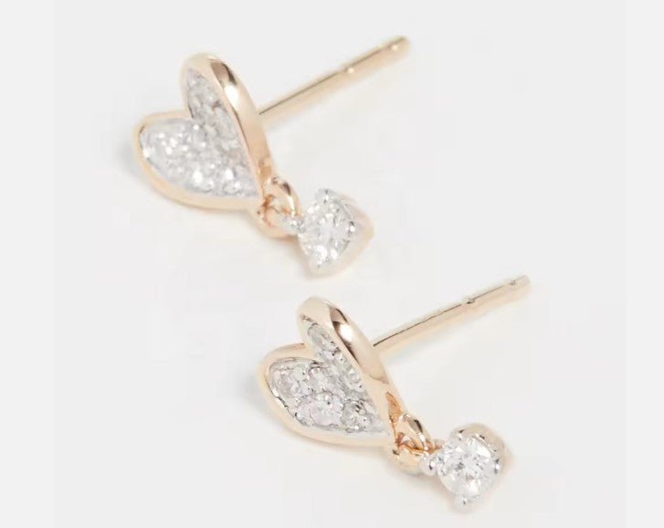 Pavé Heart Drop Studs - Summerdaze