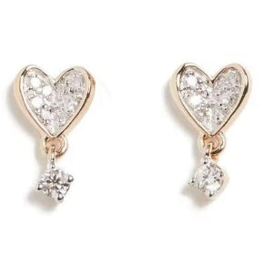 Pavé Heart Drop Studs - Summerdaze
